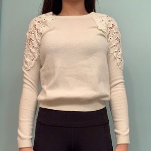 topshop cream lace detail sweater!